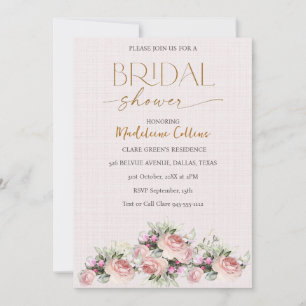 Custom Bridal Shower Rose bouquet Invitation