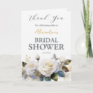 Custom Bridal Shower Roses Thank you Card