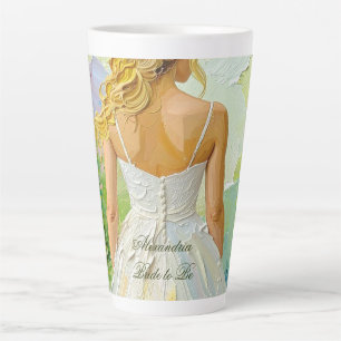 Custom Bridal Shower Spring colours Wedding Dress Latte Mug