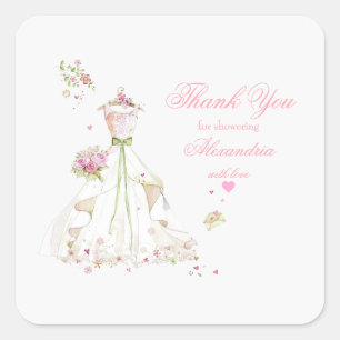 Custom Bridal Shower Thank you Square Sticker