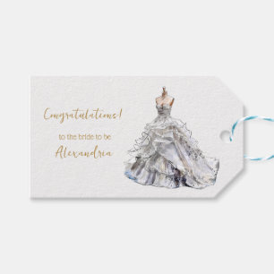 Custom Bridal Shower Wedding Dress  Gift Tags