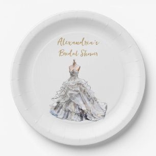 Custom Bridal Shower Wedding Dress Paper Plate