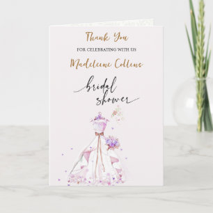 Custom Bridal Shower Wedding dress Thank you Invitation