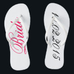Custom Bride add your own wedding date shower gift Thongs<br><div class="desc">Custom Bride flip flops - add your own wedding or anniversary date cute customisable bridal shower gift.</div>