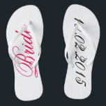 Custom Bride add your own wedding date shower gift Thongs<br><div class="desc">Custom Bride flip flops - add your own wedding or anniversary date cute customisable bridal shower gift.</div>