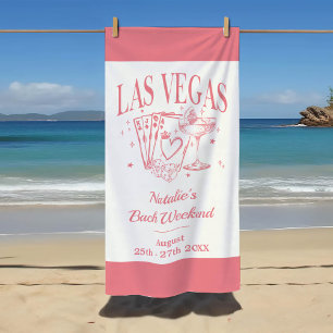 Custom Bride and Bridesmaid Las Vegas Bachelorette Beach Towel