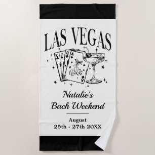 Custom Bride and Bridesmaid Las Vegas Bachelorette Beach Towel
