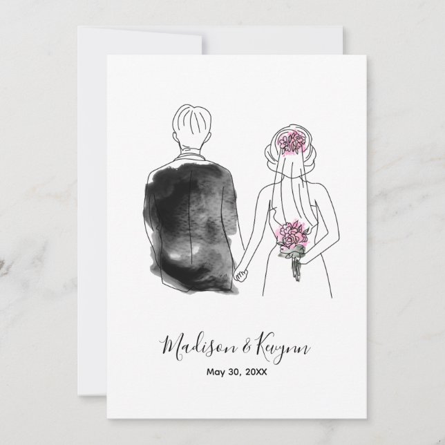 Custom Bride and Groom | Bridal Shower Card (Front)