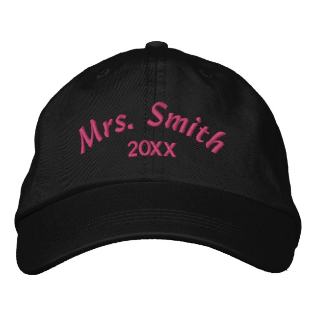 Custom Bride Baseball Cap - Mrs Last Name Wedding (Front)