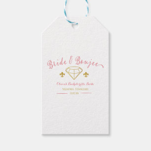 Custom Bride Boujee Diamond Bachelorette Party Gift Tags
