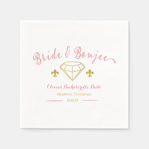 Custom Bride Boujee Diamond Bachelorette Party Napkin