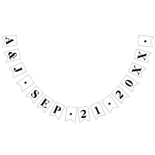 CUSTOM BRIDE+GROOM INITIALS WITH WEDDING DATE BUNTING