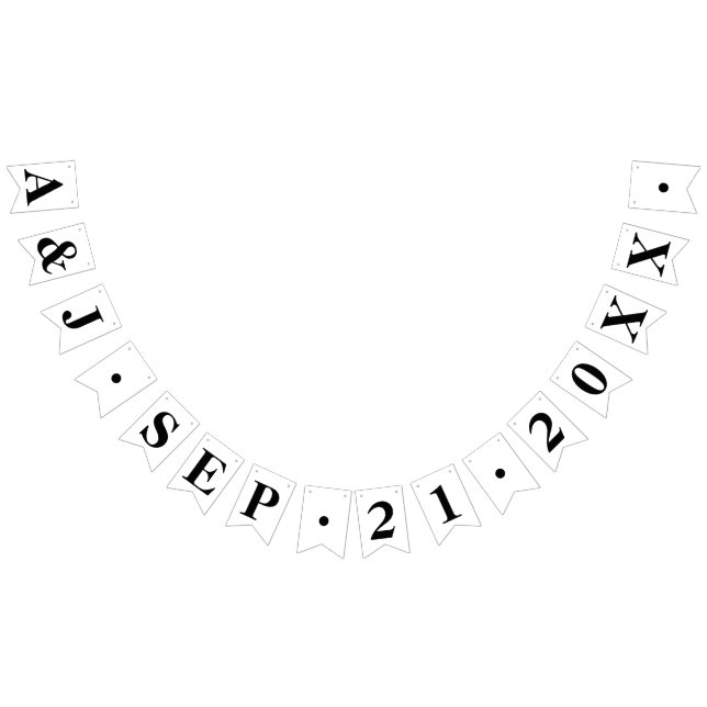 CUSTOM BRIDE+GROOM INITIALS WITH WEDDING DATE BUNTING  (All)