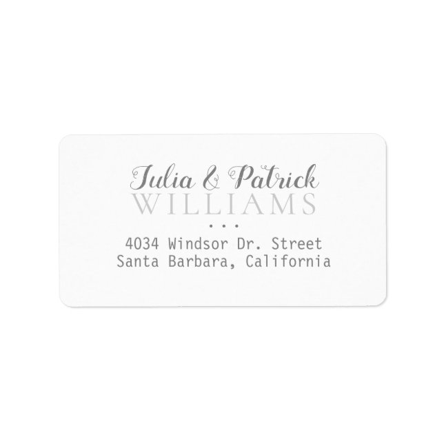 custom bride groom names home address label (Front)