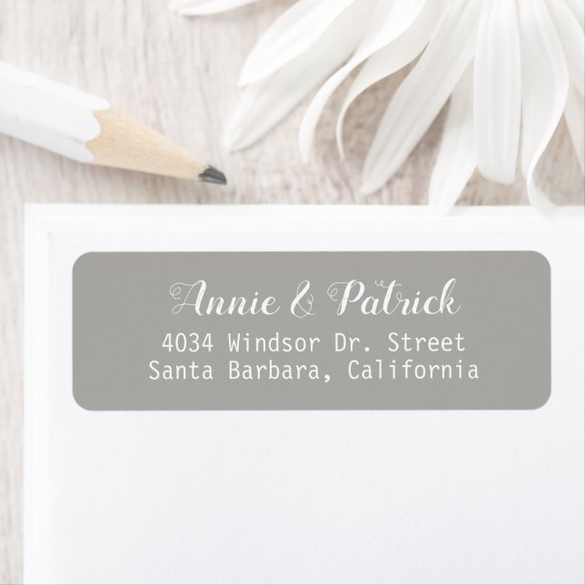 custom bride groom names wedding return address label (Insitu)