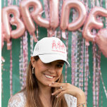 Custom Bride  | Pink Monogram Future Mrs Trucker Hat<br><div class="desc">Top off the celebration with this personalised bride trucker hat, featuring a bold blush pink monogram, modern calligraphy that says “The Bride, ” and a custom name underneath. Fun, lightweight, and Insta-worthy – this hat is perfect for beach bachelorettes, bridal party photos, or a casual wedding weekend vibe. A must-have...</div>