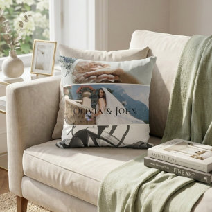 Custom Bride Wedding Photo Collage  Cushion