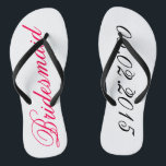 Custom Bridesmaid add your own wedding date gift Thongs<br><div class="desc">Custom Bridesmaid flip flops - add your own wedding date cute customisable bridesmaids gift.</div>