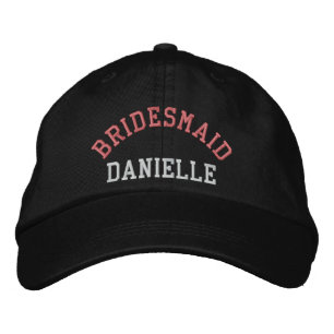 Custom bridesmaid bachelorette pink baseball cap