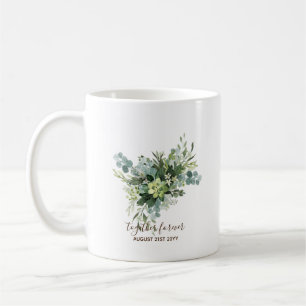 Custom Bridesmaid Bridal Party Gifts Greenery  Coffee Mug