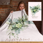 Custom Bridesmaid Bridal Party Gifts Greenery  Fleece Blanket<br><div class="desc">Add your own text as desired to personalise this stunning watercolor illustration of Eucalyptus leaves and greenery. Ideal wedding gift item for newlyweds,  bridal party,  bridesmaid,  maid of honour,  flower girl,  mother of bride or groom. Edit the text to suit.</div>