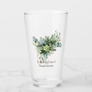Custom Bridesmaid Bridal Party Gifts Greenery  Glass