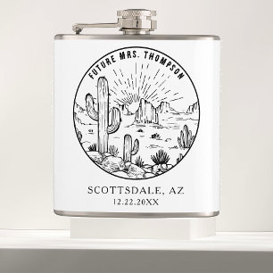 Custom Bridesmaid Gift Desert Bachelorette Party Hip Flask