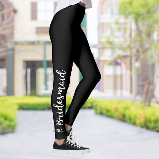 Custom Bridesmaid Leggings Monogram | Custom Colou