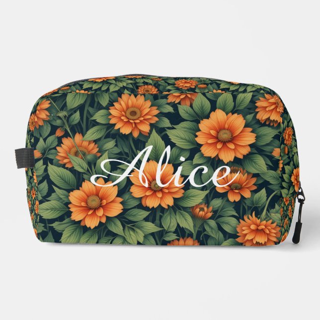 Custom Bridesmaid Makeup Bag with Embroidered Name (Front)