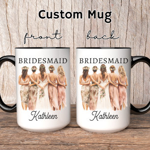 Custom Bridesmaid Mug, Bachelorette Party Gift Mug