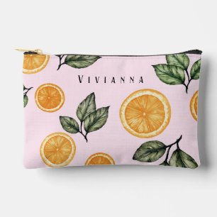 Custom Bridesmaid Orange Citrus Accessory Pouch