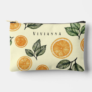Custom Bridesmaid Orange Citrus Accessory Pouch