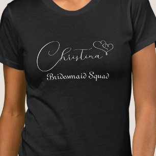 Custom Bridesmaid Squad Modern Minimalist Script T-Shirt