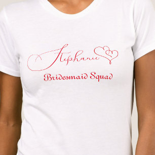 Custom Bridesmaid Squad Modern Minimalist Script T-Shirt