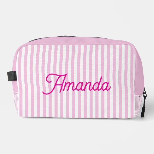 Custom Bridesmaid Striped Cosmetic Bag (Front)