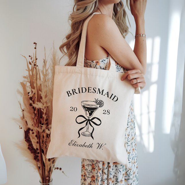 Custom Bridesmaid Tote Bag Bachelorette Party Gift (personalized bridesmaid gift, bachelorette party tote, wedding favor bag, bridal shower tote bag,)