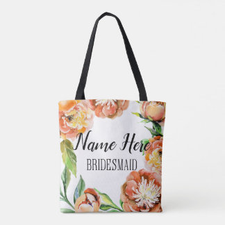 Custom Bridesmaid Tote Bag Gift Floral