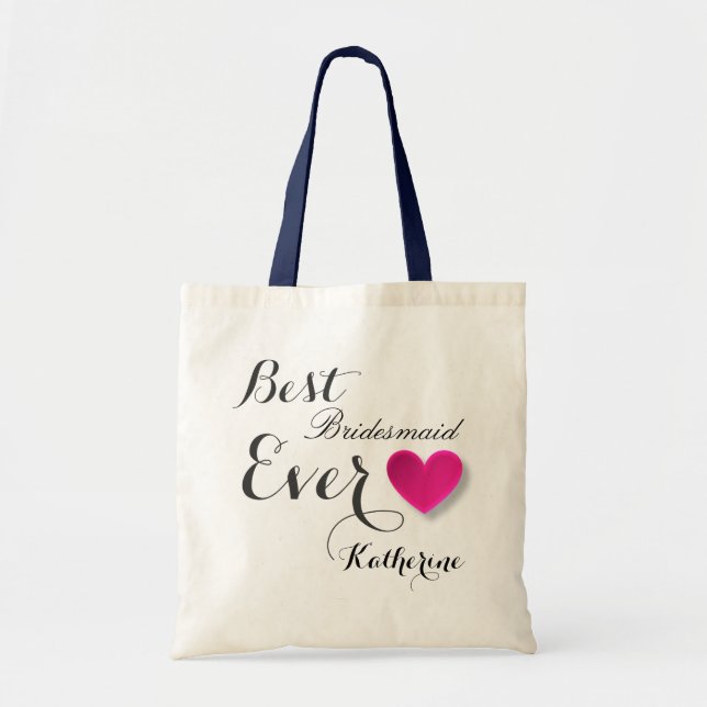Custom Bridesmaid Wedding Hotel Gift Tote Bag (Front)
