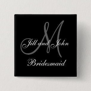 Custom Bridesmaid Wedding Party Buttons