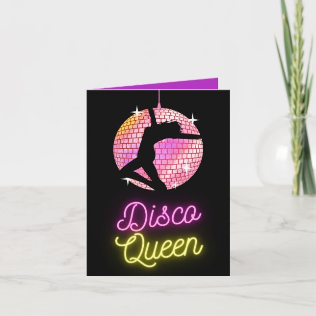 custom bright disco queen vibrant diva greeting  card (Front)