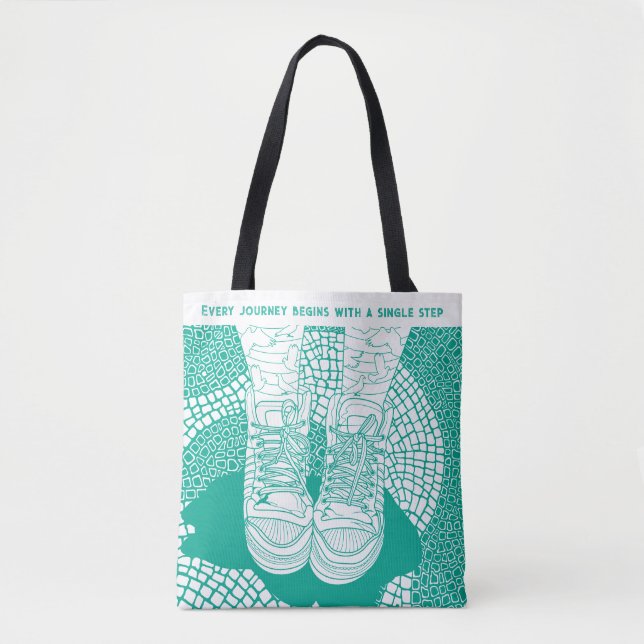 Custom Bright Modern Line Graphic Tote Bag (Front)