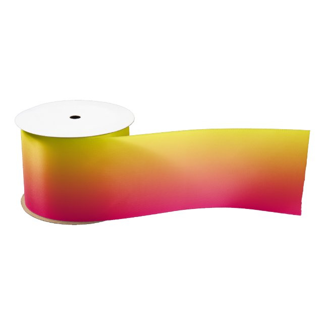 Custom Bright Pink Ombre Satin Ribbon (Spool)