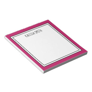 Custom Bright Pink White Editable Colour Notepad