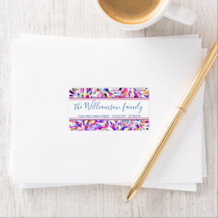Custom Bright Summer Colours Paint Splatter Patter Label