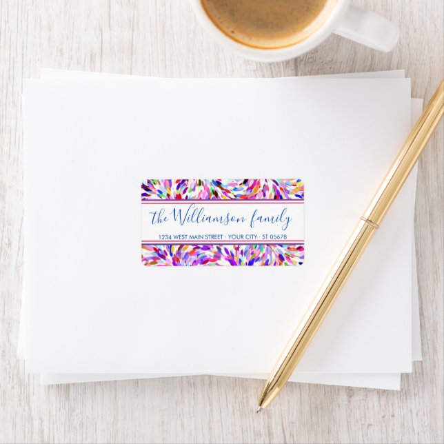 Custom Bright Summer Colours Paint Splatter Patter Label (Insitu)