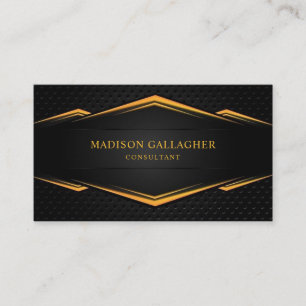 Custom Bright Yellow Black And Gold Professional Business Card