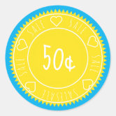 Custom round sale price stickers for business