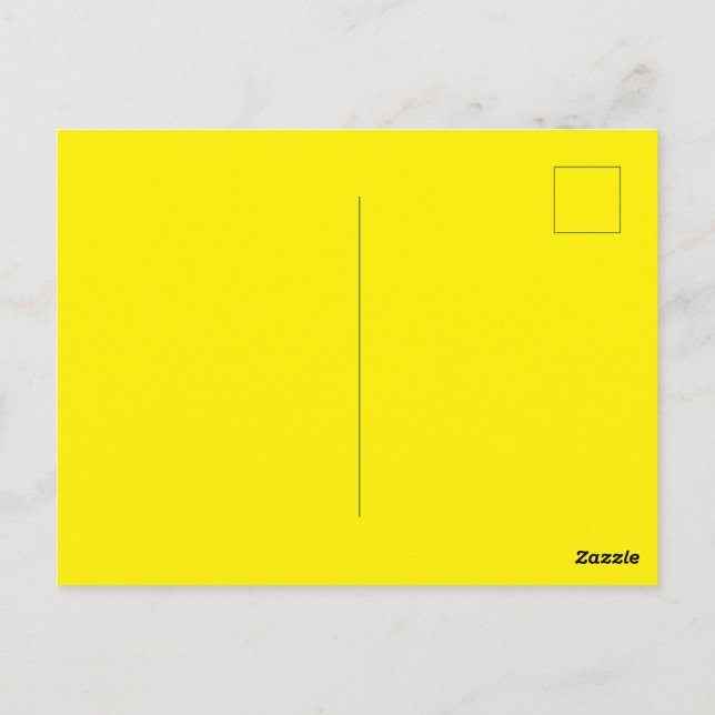 Custom Bright Yellow Picture-Perfect Standard  Postcard (Back)