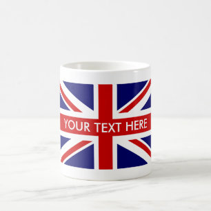 Custom British Union Jack flag coffee mugs