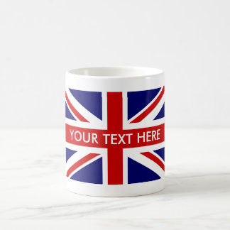 Custom British Union Jack flag coffee mugs